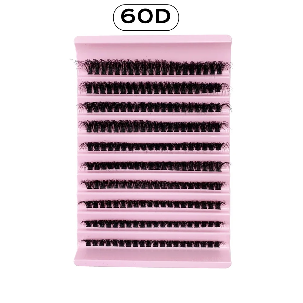 200 Pieces DIY Personal Lashes 40P Eyelash Cluster Natural Look Wispy Lashes 9-16MM D Curly Hair Personal Clusters Lashes Fluffy