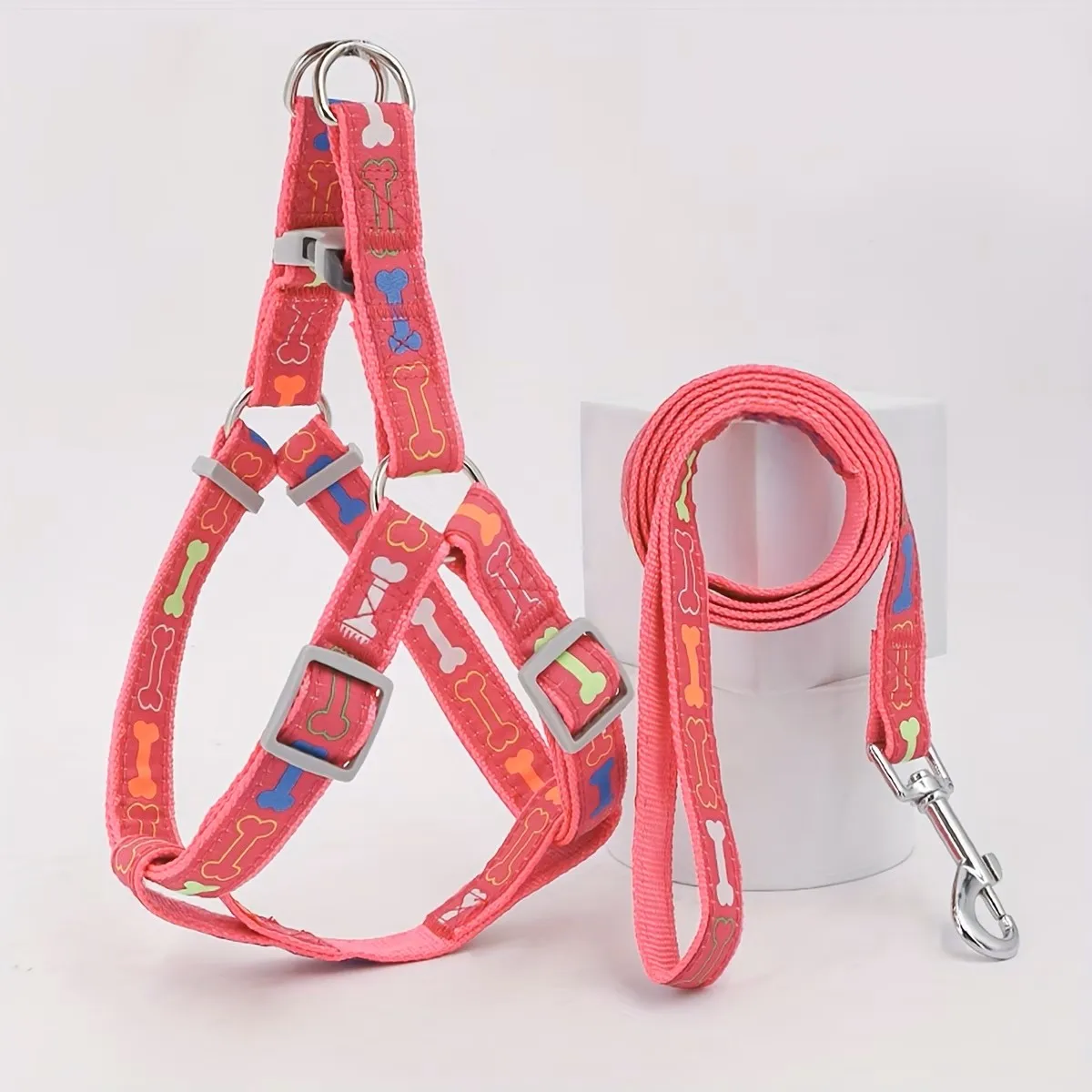 Adjustable Dog Harness with Quick Release Buckle Durable Polyester Pet Chest Strap Double D Ring Safety Vest for Small Medium Do