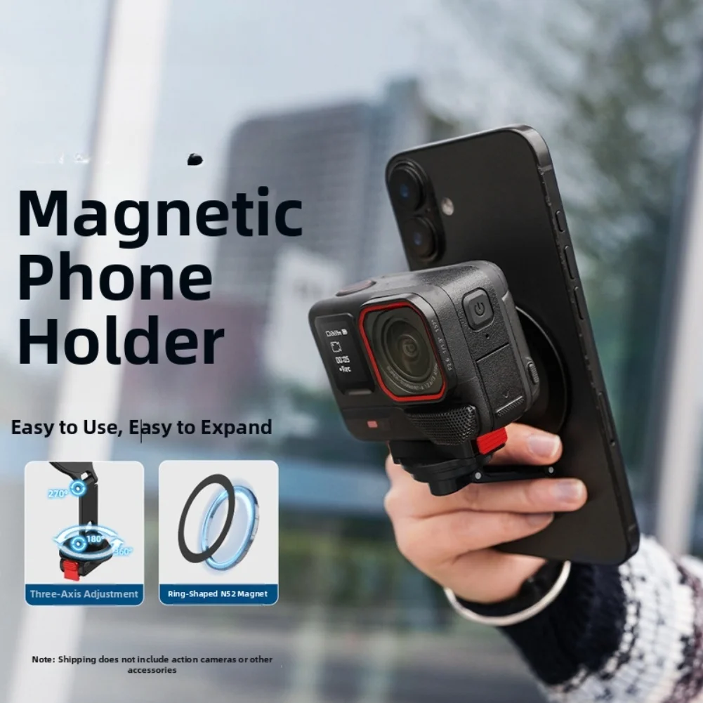 For Insta360 X6 For Quick Release Magnetic Bracket Aluminum Action Camera Expand Fixed Desktop Stand Photography Accessories