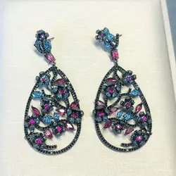 Bilincolor Vintage Small Flower Vine Earring for Women