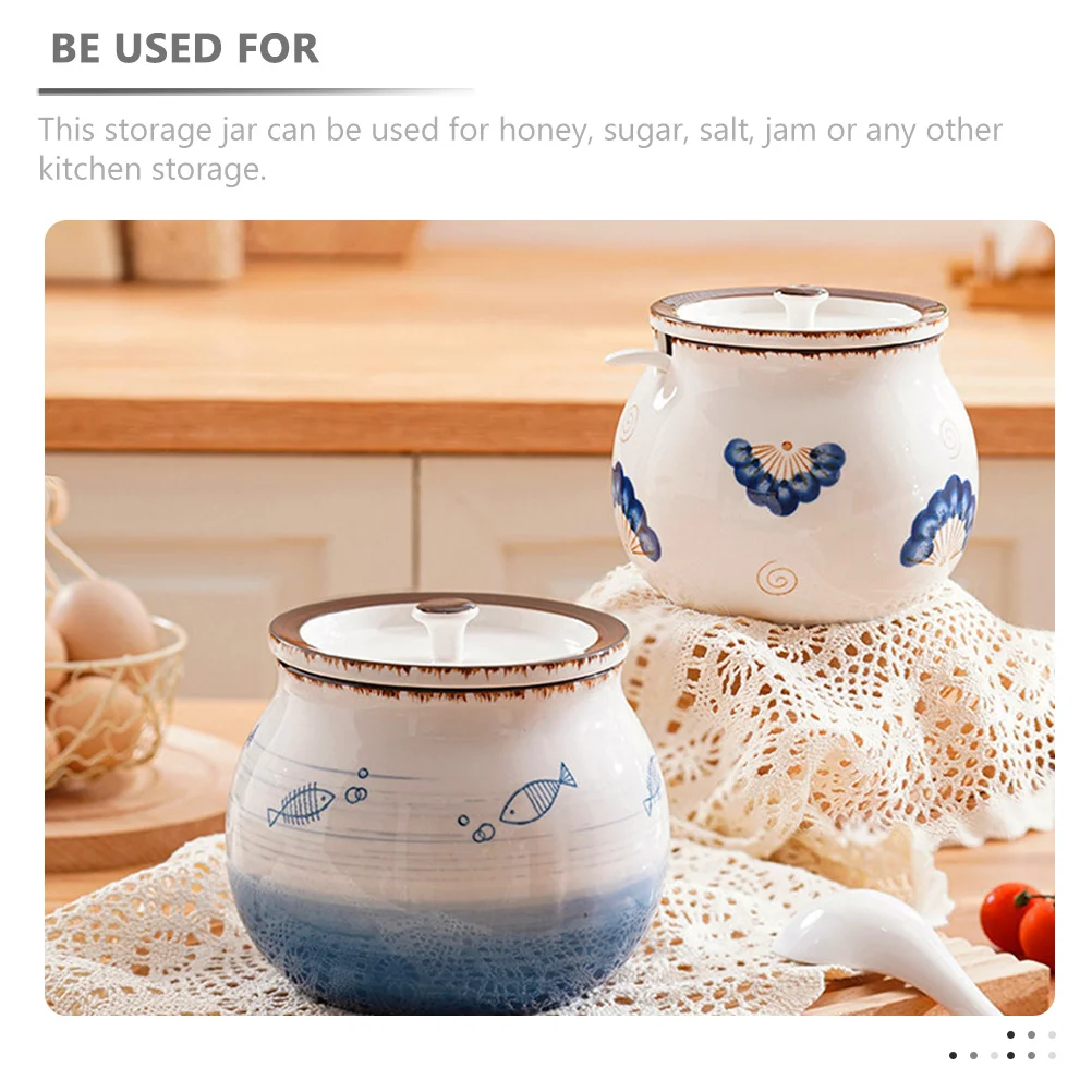 

Ceramic Jar Lard Oil Container Large Capacity Removable Lid Kitchen Storage Seasoning Container Condiment Jar for Home