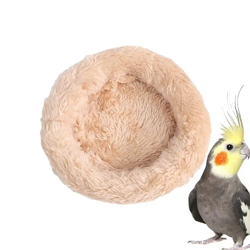 Bird Cotton Nest Coconut Shell Parrot Warm Nest Mat Bird Sleeping Tool with Thickened Edge for Lovebird Budgie Parakeet Conure