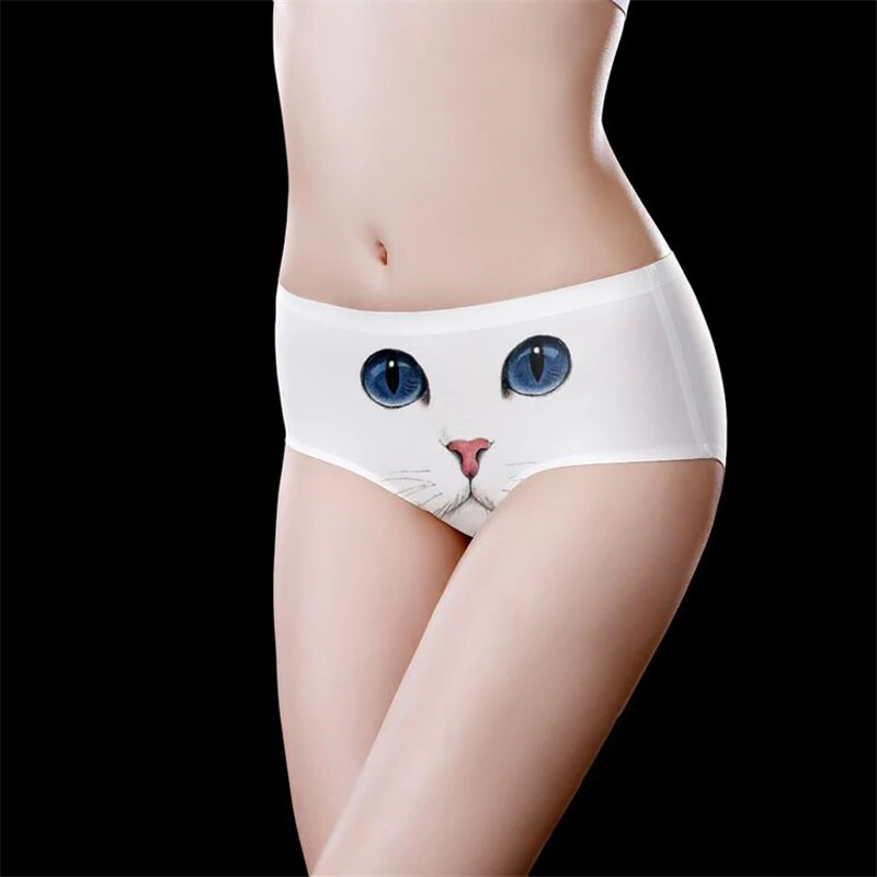 Cute 3D Cat Print Panties Women Underwear Cartoon Animal Kawaii Girls Briefs Breathable Without Trace Sexy Lingerie Underpants