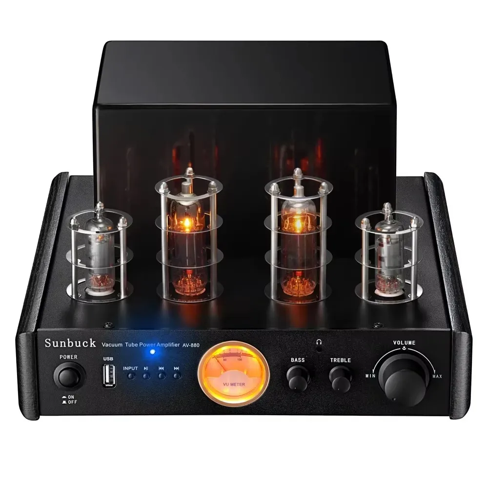 AIYIMA SMSL AV880 35W 2.1 Channel Fiber Coaxial USB Bluetooth Headphone Amp HiFi Stereo Headphone Vacuum Tube Audio Amplifier