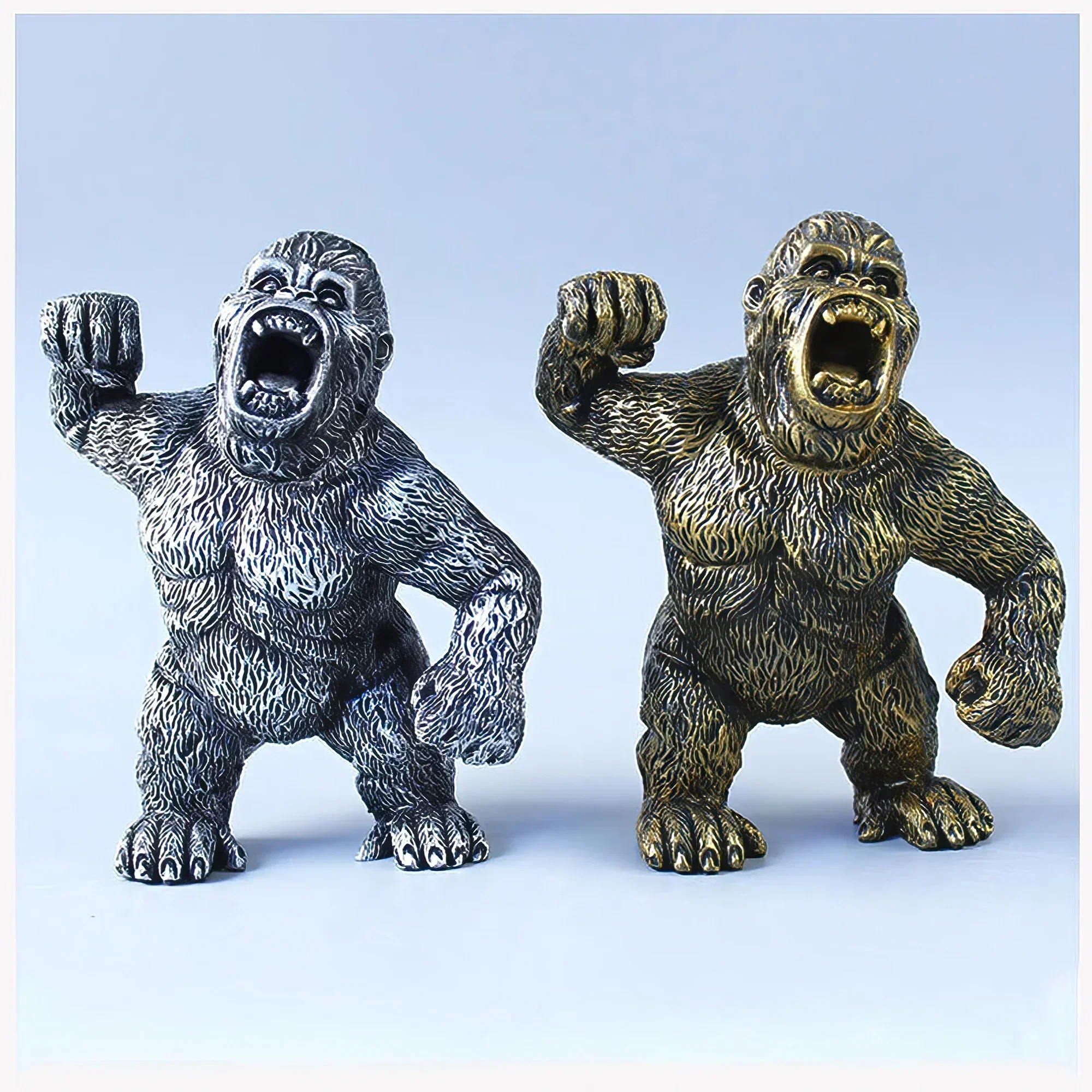 Статуэтка маленькой гориллы, цепеная Статуэтка большой обезьяны, декоративные предметы диких животных, интерьер автомобиля, декор для комнаты