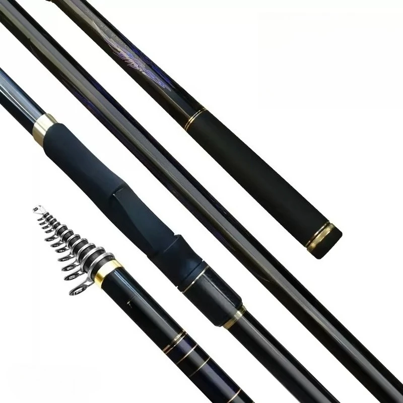 

Korean Surecatch Black Taiji Fishing Rod Import Titanium Alloy Slant Ring Carbon Rod Fixed Slot Sensitive Hand Sea Fish Rod Carp
