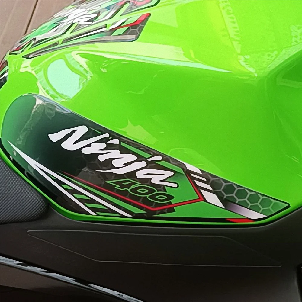 Tanque Pad Capas Adesivos para Kawasaki Ninja 400, Acessórios Da Motocicleta, Kit De Carenagem, Aperto Protetor, Decalques, 2022, 2023, 2024