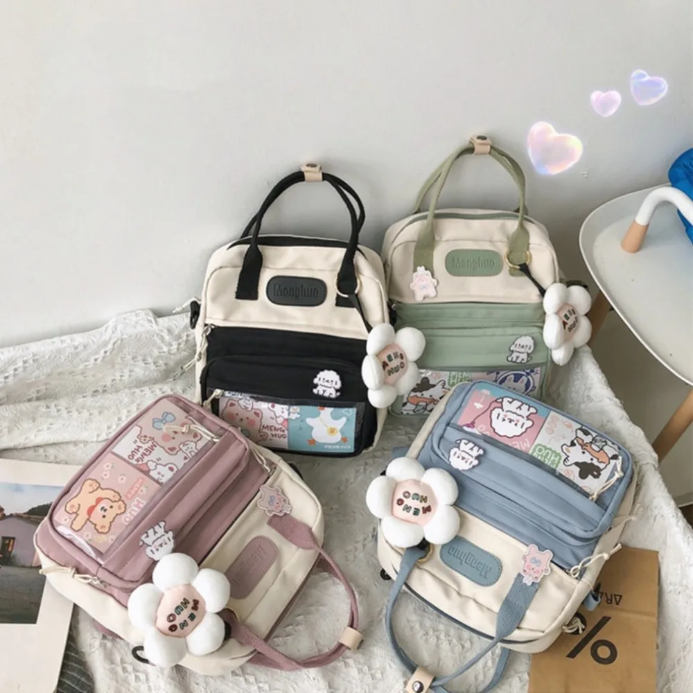 

Cute Flower School Bag Waterproof Adjustable Straps Student Backpack Large Capacity Rucksack Shoulder Bag Hiking
