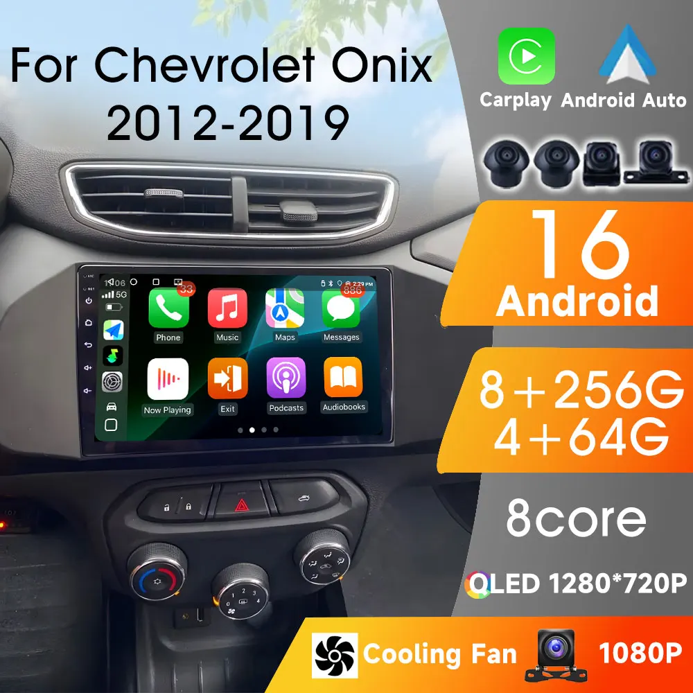

Автомобильное радио для Chevrolet Onix 2012-2014 2015 2016-2019 Android 16 плеер автомобильный Carplay Andriod Auto Wireless 8Core 4G