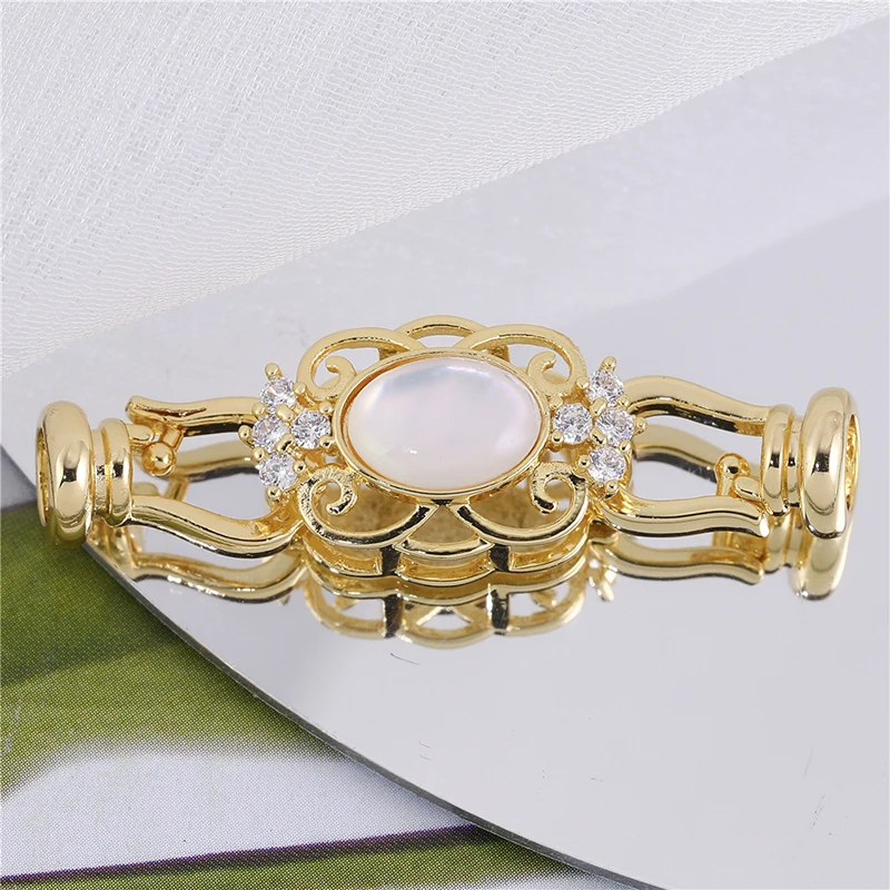 Juya Fine Gold Plated Zirconia Jewelry Accessories Wholesale Fit Connectors For Jewelry Making Fashion New Creative Connector