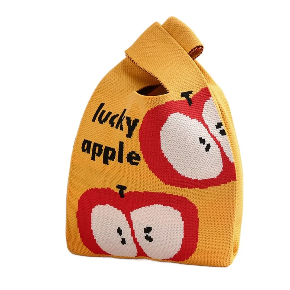 

Повседневный рождественский подарок, Рождественская вязаная сумка, Санта-Клаус, мультяшный узел, сумка на запястье, плетение рождественской елки, шерстяная сумка-ведро, студенческая