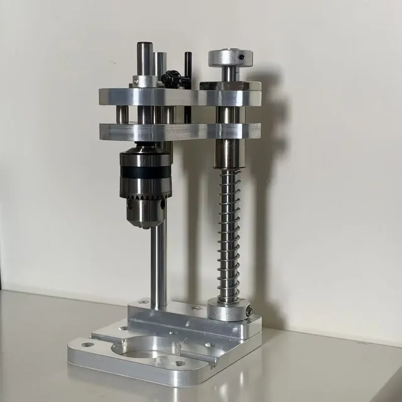 Woodworking Drilling Stand - Aluminum Profile Vertical Positioning Tool, Mini Desktop Drill Stand for Cordless Drills & DIY