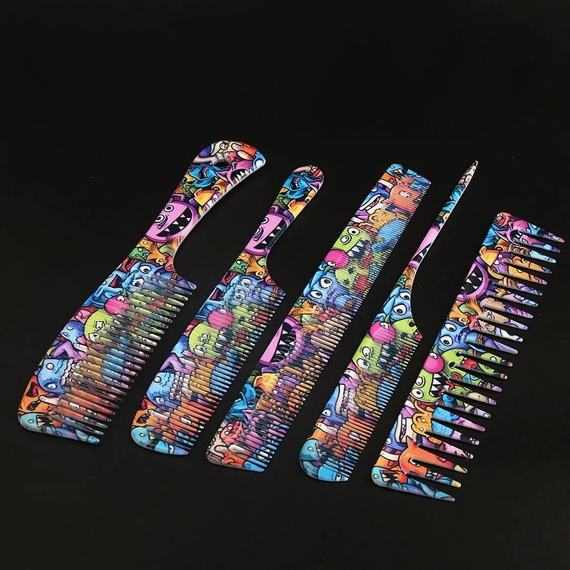 Cartoon Graffiti Hair Cutting Comb Barber Shop Specialized Hair Cutting Comb Hairstylists Recommended By Men's Women's Hair Comb
