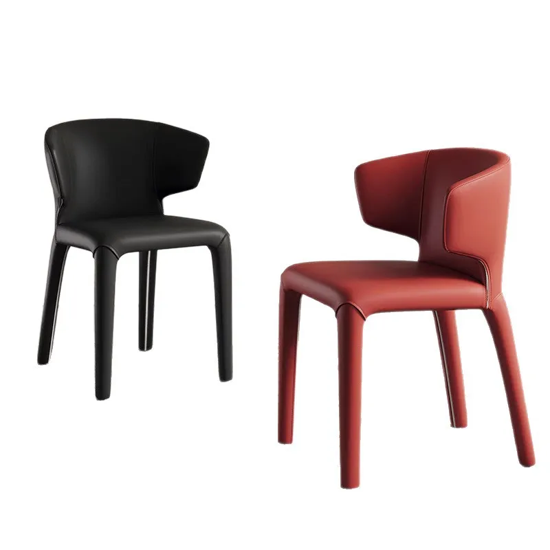 

Light luxury, minimalist leather chair, modern restaurant chair