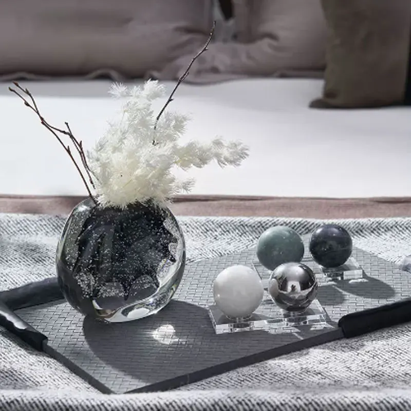 Leichtes, luxuriöses, blasenfarbenes Glas, Glasvase, kreativer weicher TV-Schrank, Wohnzimmer-Dekoration, Ornament