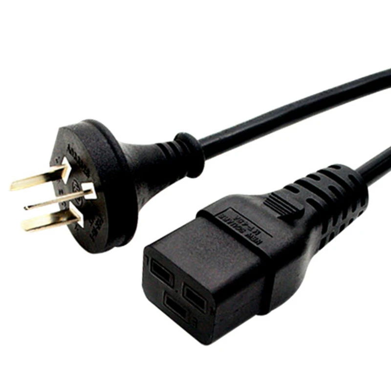 AU TO C19 AU Australia SAA Male To IEC320 C19 Female AC 3 Pin Power Extension Cable Cord For PDU UPS(AU Plug)