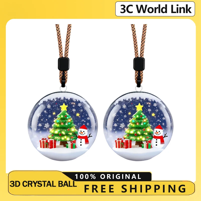 3D Crystal Ball Digitale Video Fotoalbum DIY Video Display Glazen Bol Kristallen Bol Op maat met elektronisch scherm Kerstcadeau