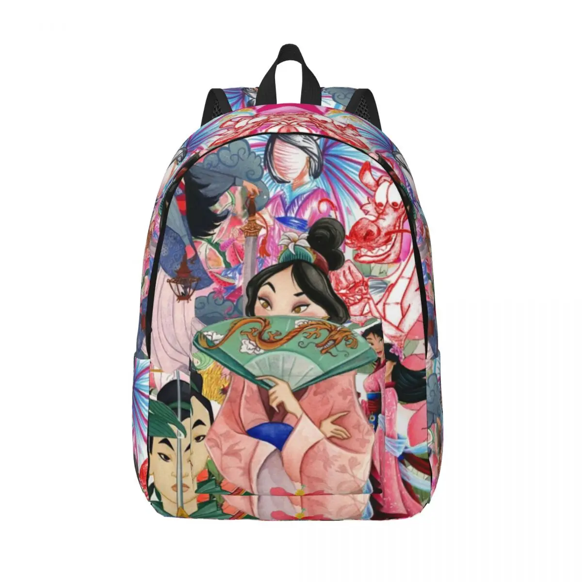 Custom 3D Print Mulan Canvas Backpacks for Girls Boys School College Travel Bags Men Women Bookbag Fits 15 Inch Laptop