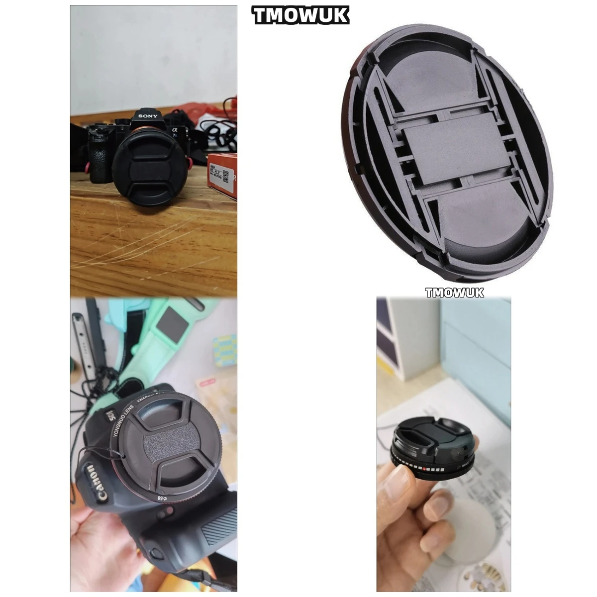

For SONY A100 A7S2 A7R5 A7C A500 A300 A57 A65 Camera Lens Cap Protective Cover Center Pinch Snap-on 49mm 52 55 58 62 67 72 77 82