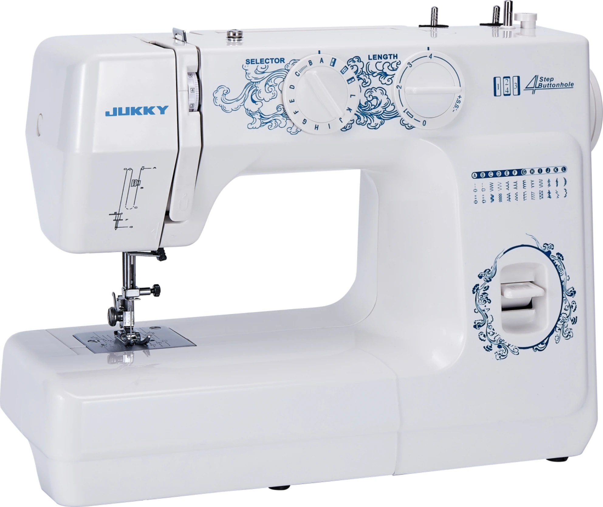 JK6224 Domestic House hold Multi-Function Sewing Machine with 24 stitches and built-in light for homeuse