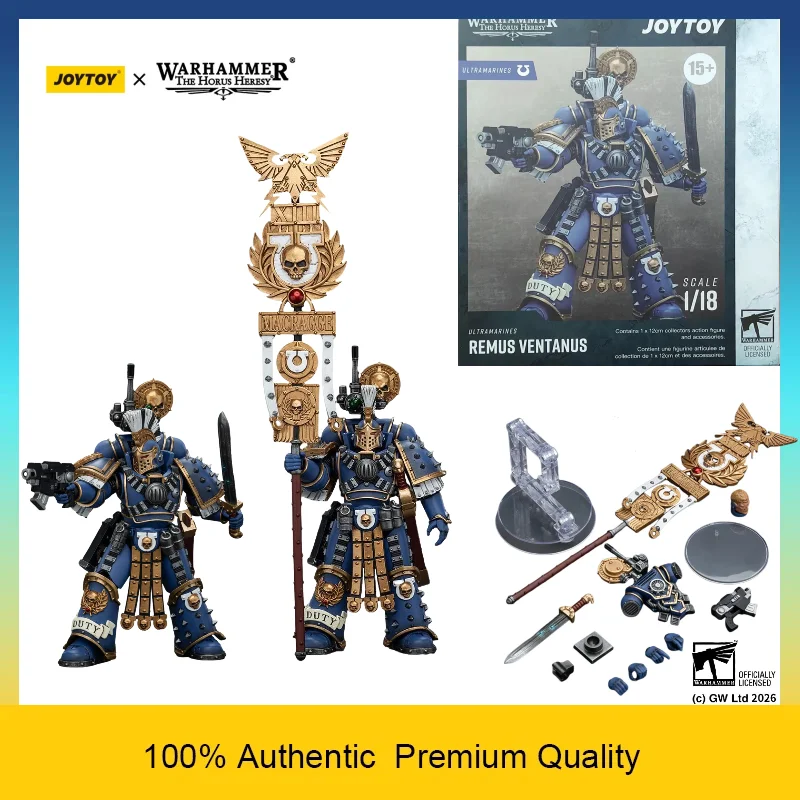 

JOYTOY Warhammer The Horus Heresy Ultramarines Legion Standard Bearer Remus Ventanus Collectible Articulated Figure 1/18