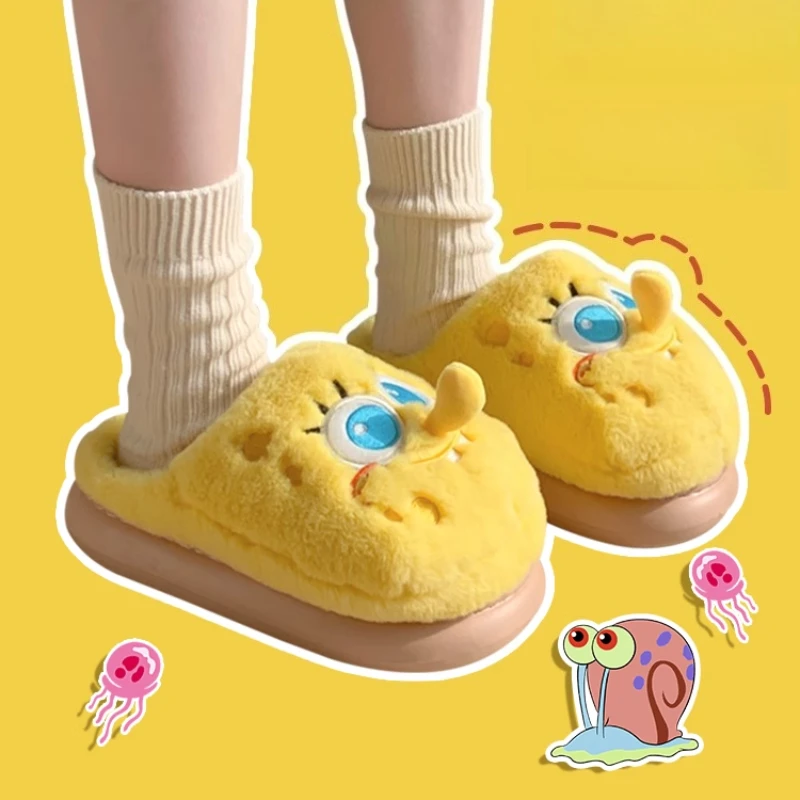 المرأة سميكة وحيد لطيف الكرتون أفخم النعال المنزل شتاء دافئ عدم الانزلاق أحذية الملاعب المغطاة امرأة مريحة لينة الدافئة شبشب منزل #4