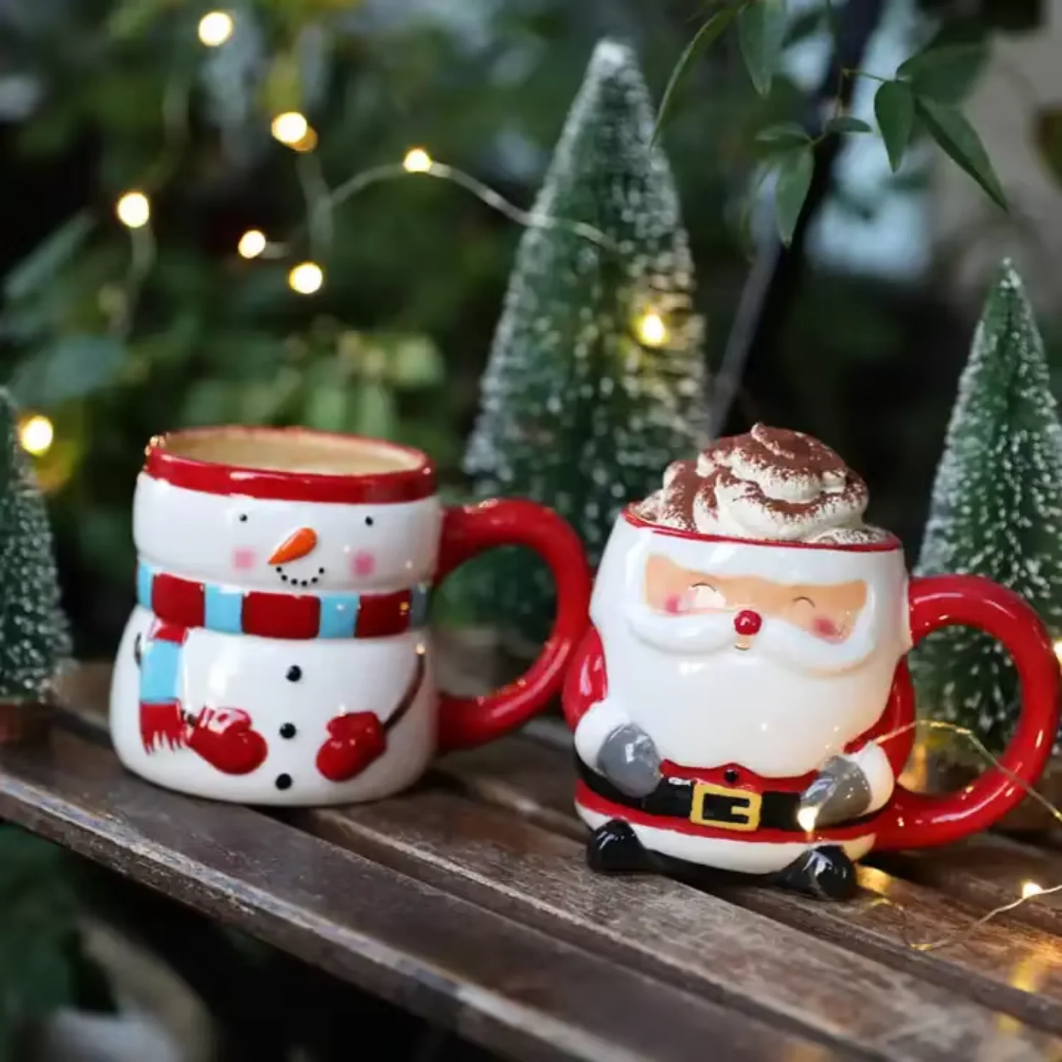 

16 Oz Christmas Decor Ceramic Coffee Mug and Snowman style Christmas coffee mug