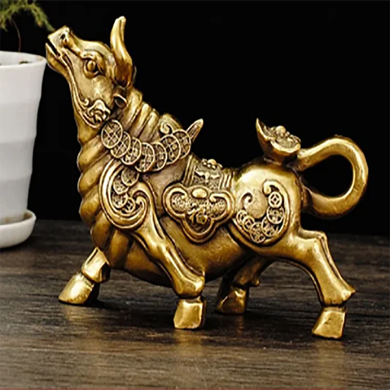 Copper Bull Ornament Wealth Like Rainbow Bull Money Bull Wealth Rolling Bull Wang City Gold Home Crafts