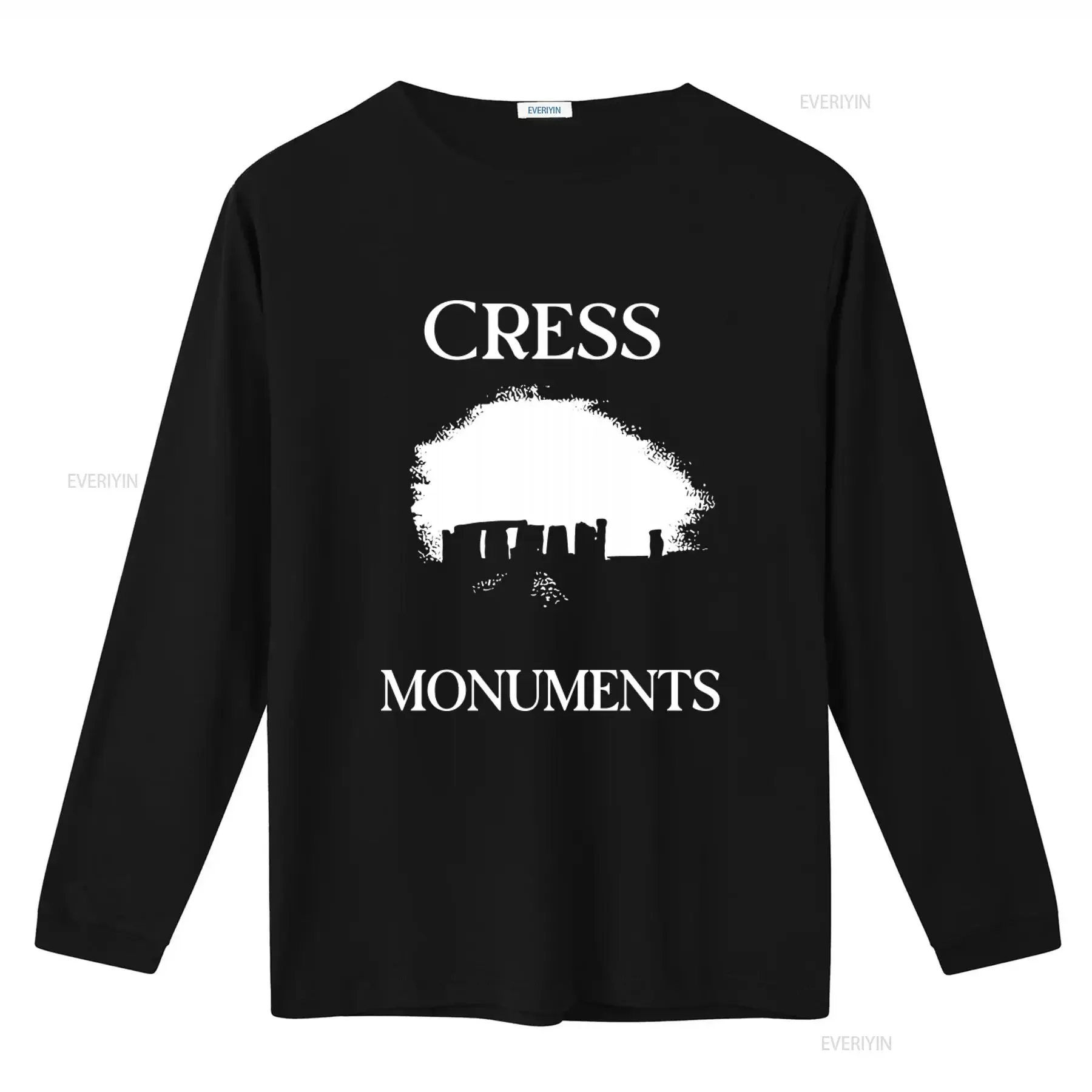 Cress Monuments T shirt Crust Punk Anarcho Style Black and White Print Unique Design for Fashion Lovers vintage Washed graphic