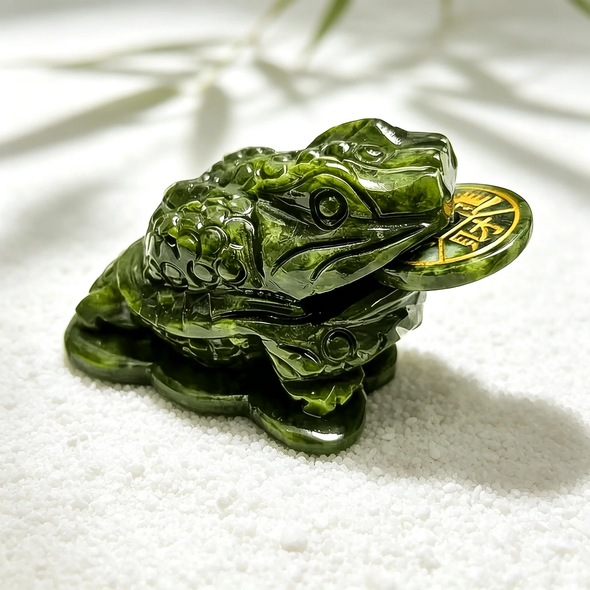 1pc Rare Serpentine Jade Money Toad | Lucky Wealth Toad Figurine | Auspicious Toad Ornament | Home Decor | Desktop Decoration |