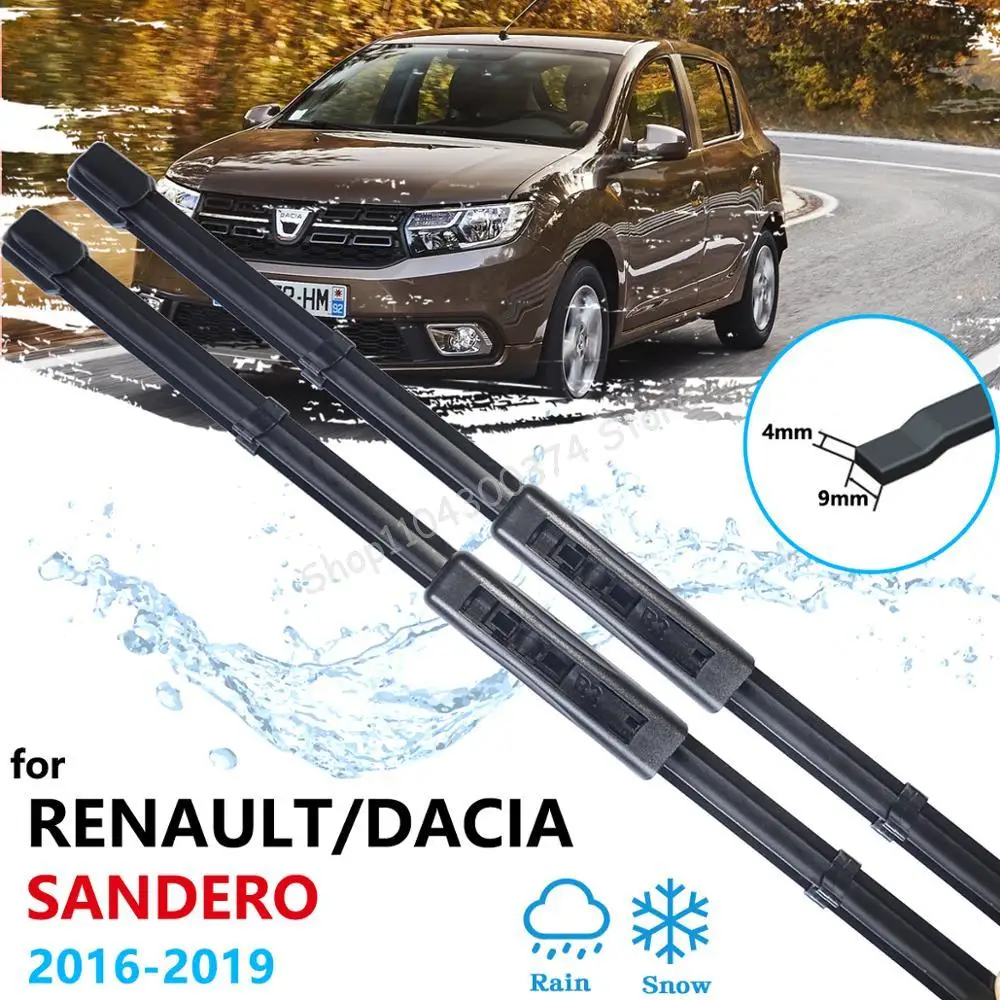 

Car Wiper Blade for Dacia Renault Sandero MK 2 2016 2017 2018 2019 Front Window Windscreen Windshield Washer Brusdes Accessories