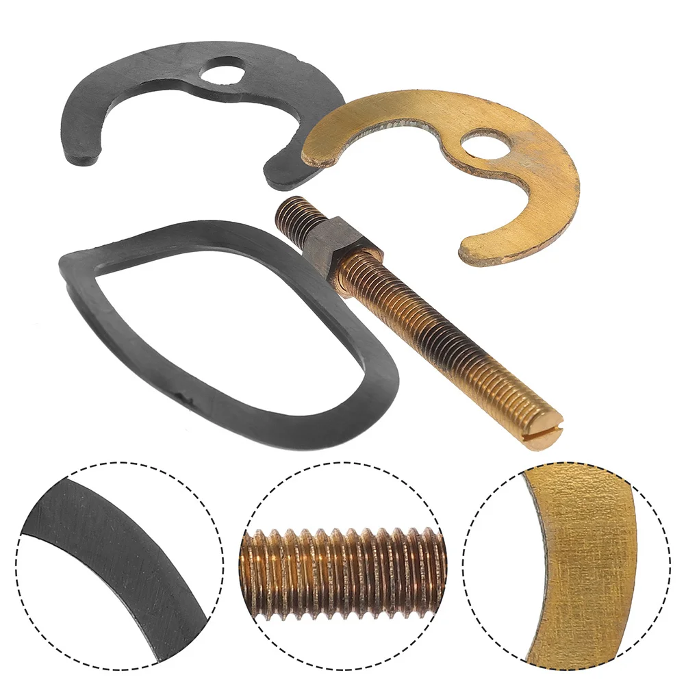 

2 Sets Hot and Cold Faucet Accessories Sink Mounting Washer Repair Golden Fixing Nut