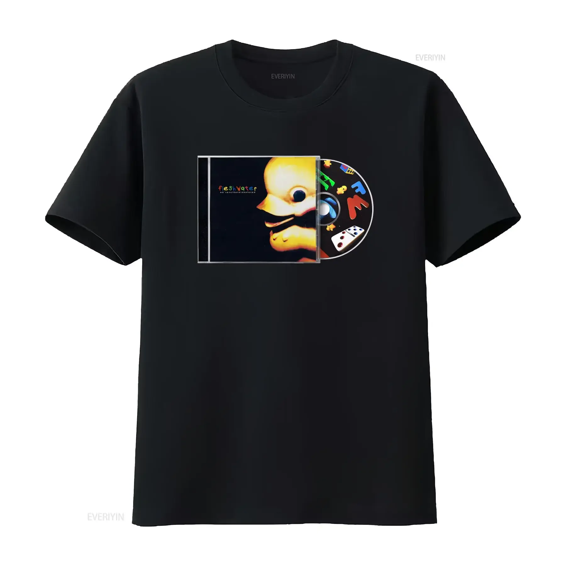 Fleshwater Band Shoegaze Alternative Metal Hardcore T Shirt Unique CD Pattern Print for  vintage Washed Unisex designer clothes