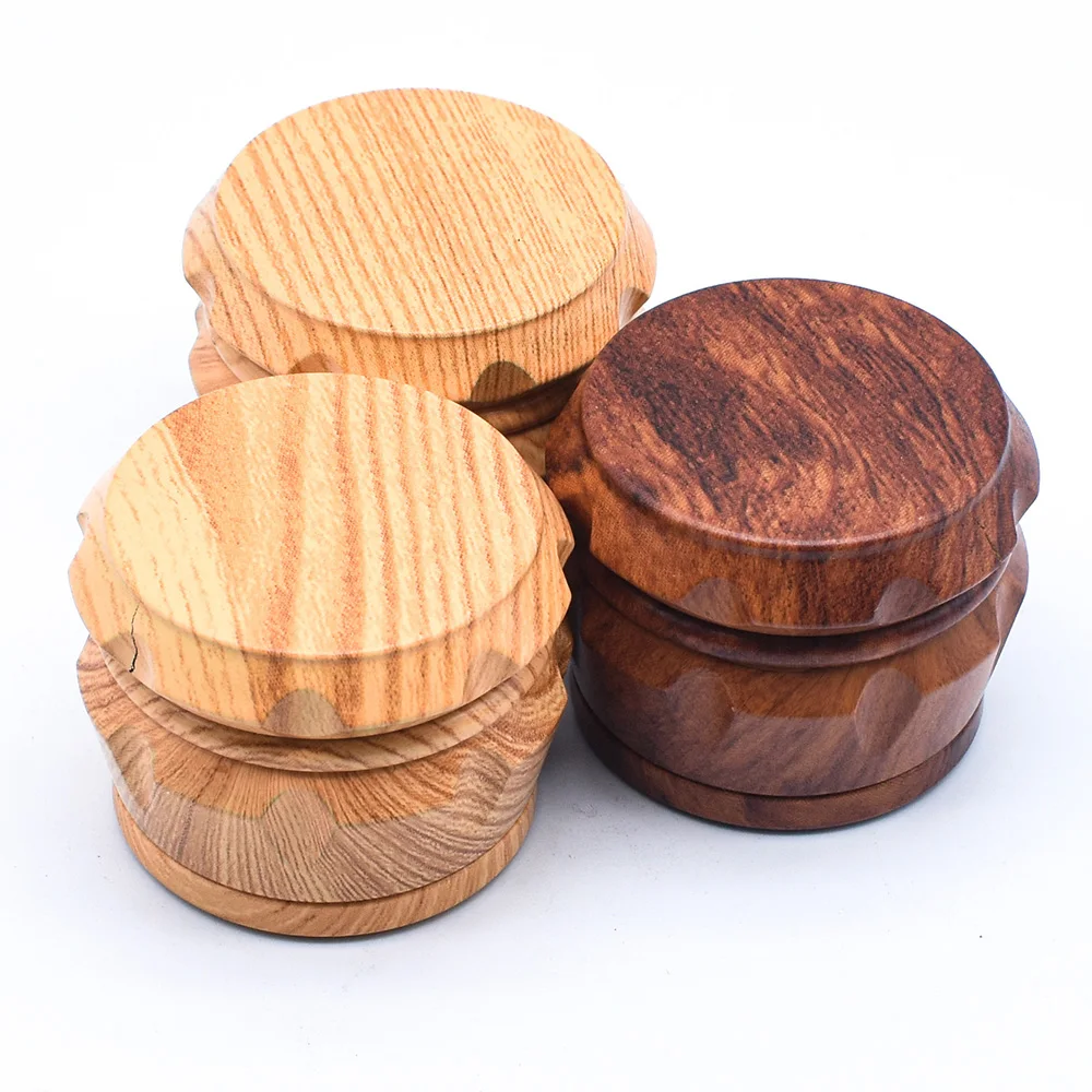 Woody 4 Layers Smoke Grinder 60MM Metal Resin Wood 63 Big Spice Tobacco Drum-Shaped Cigarette Herb Crusher Accessories