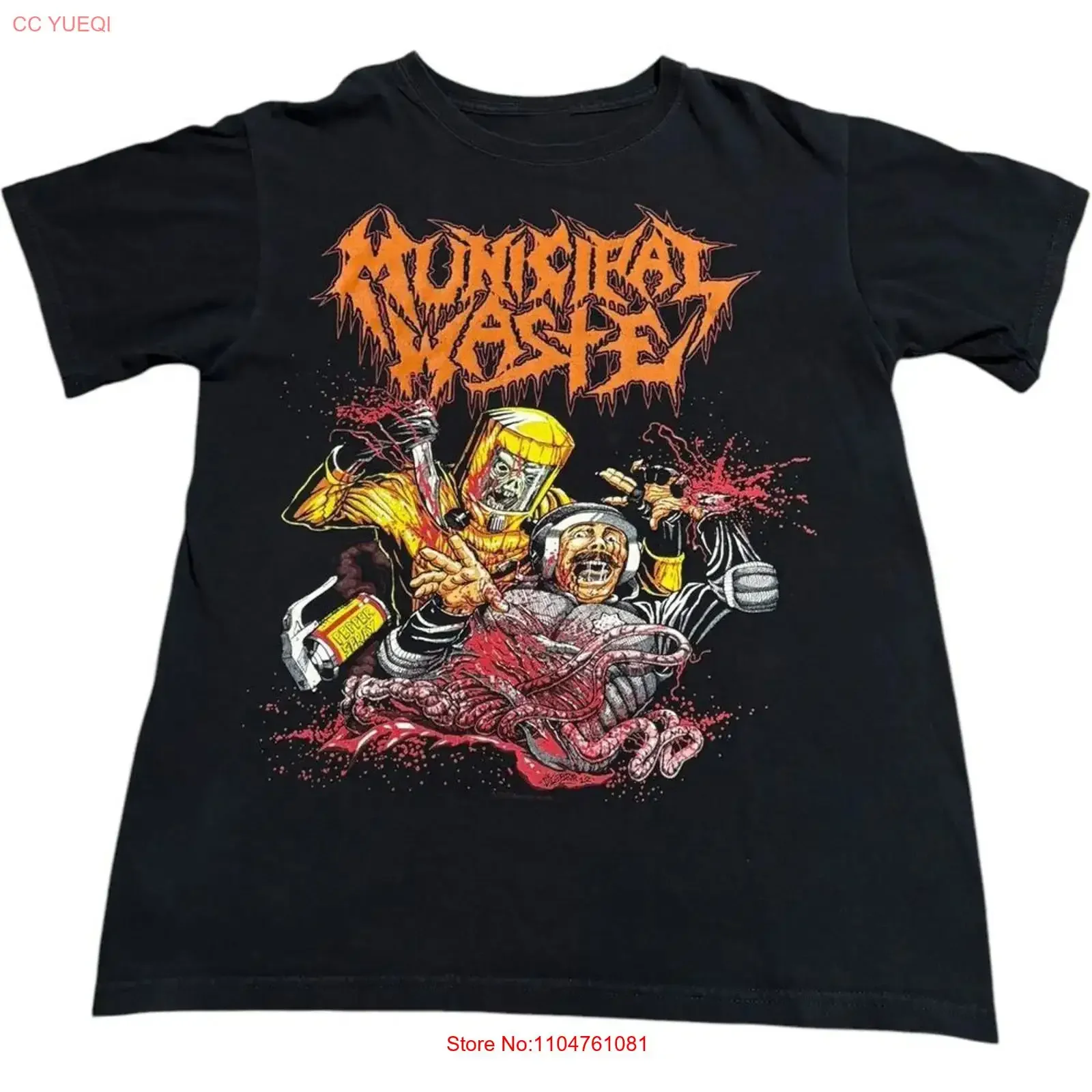 Municipal Waste Concert T Shirt Black Metal band zombie Color 2side vintage Washed Casual Soft graphic Top For Everyday Wear