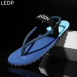 Original Men's Two-wear Sandals Fashion Beach Shoes Color Matching Elastic Band Comfortable Trendy Wear-resistant Large Size