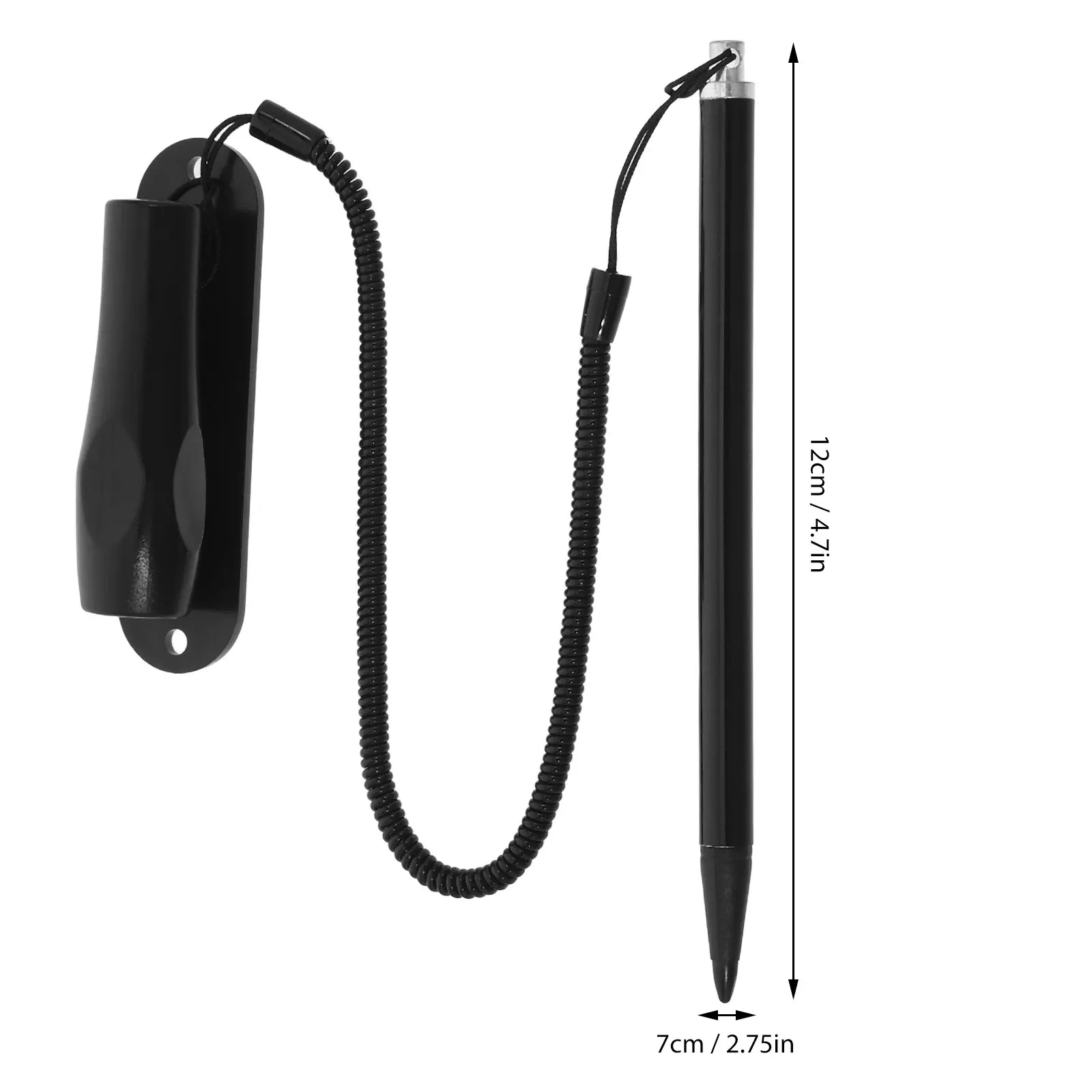 Metal Resistive Stylus Pen Precision ABS Tip Anti Loss Spring Rope Tether Lanyard Touchscreen Pen for Car GPS Tablets Pos
