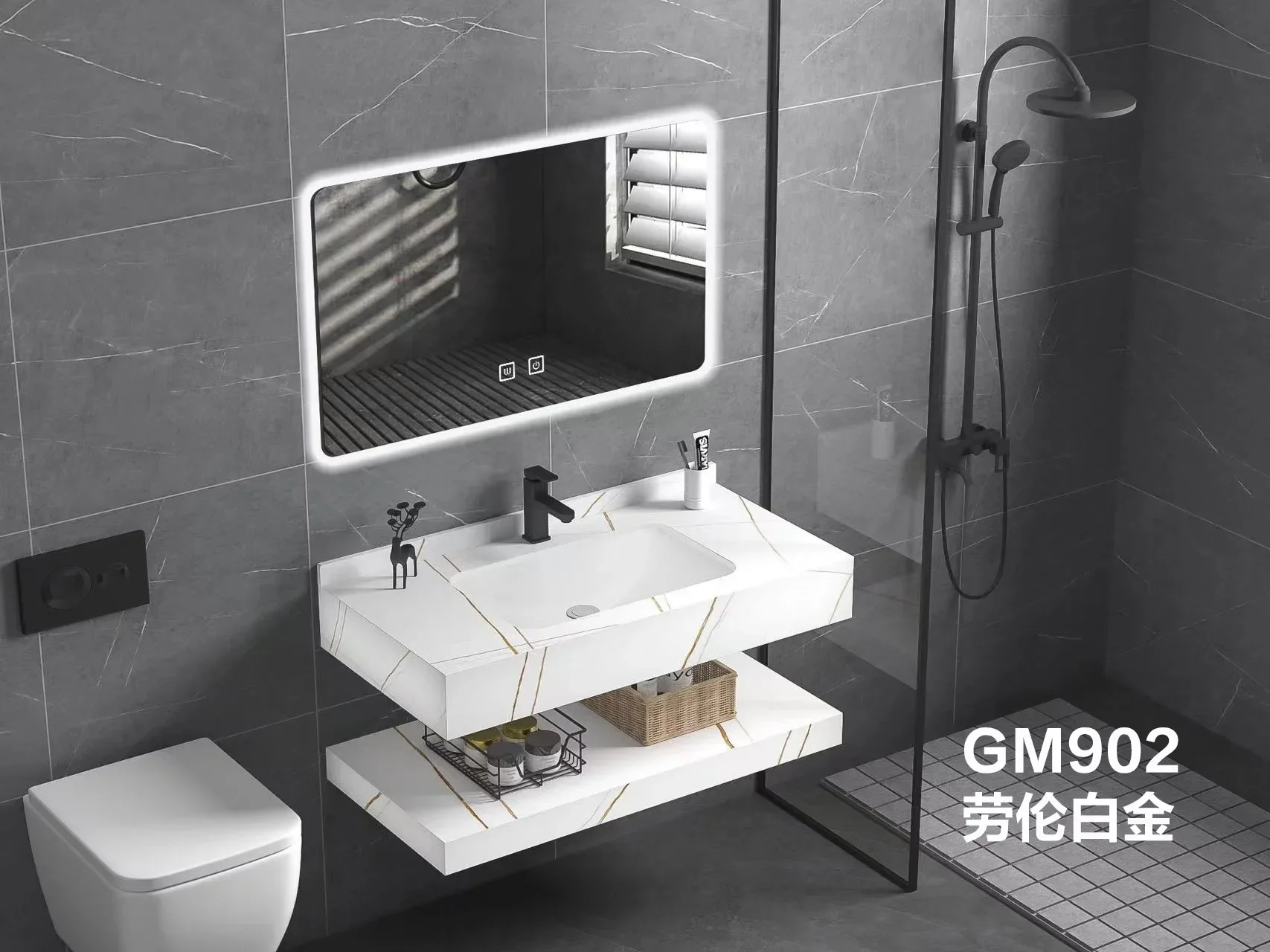 Lavabo de cerámica con acabado mate TAO, de doble capa, montado en la pared, sin uniones.