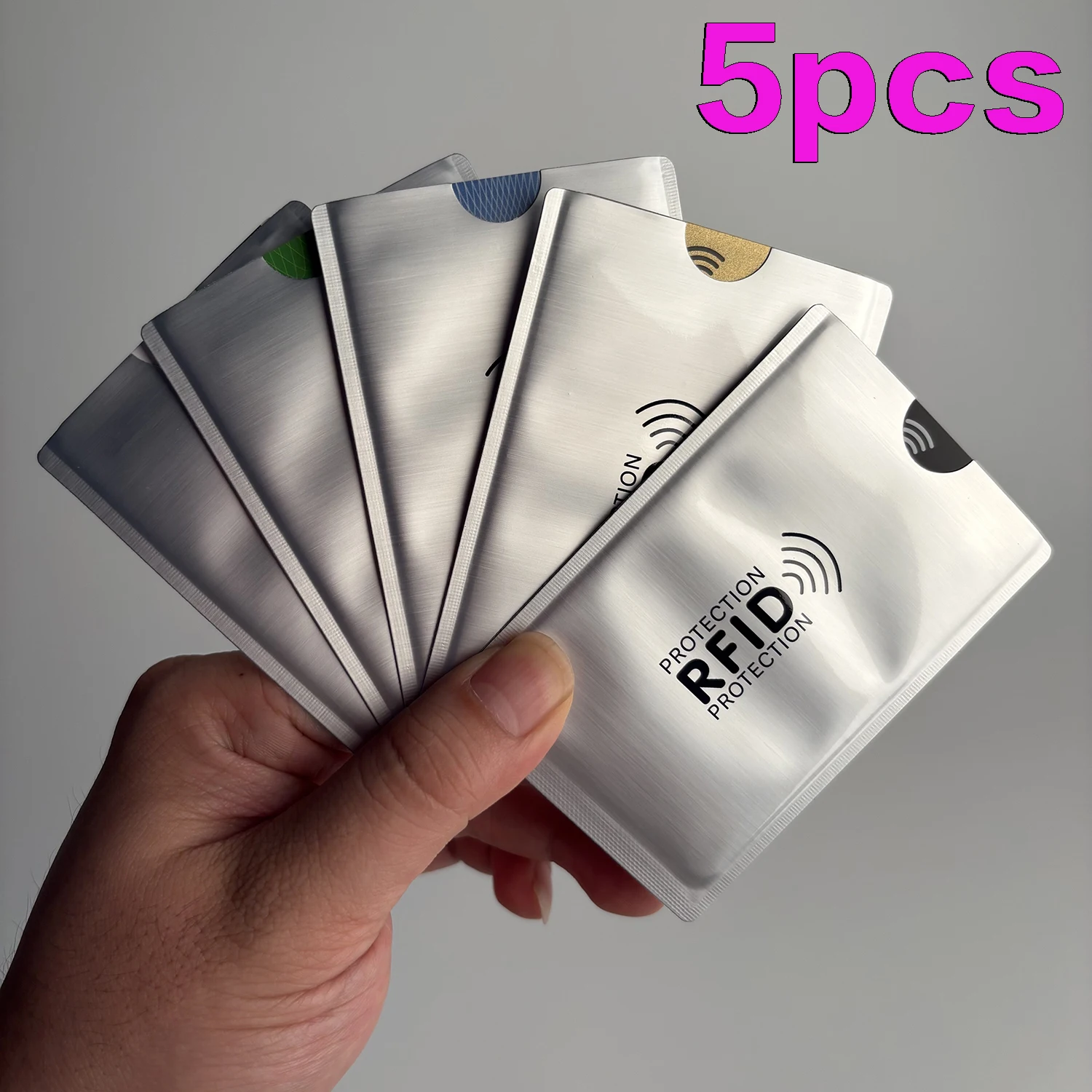 5-Pack Rfid Blocking Card Sleeves with Geometric Patterns, Anti-Theft Card Protectors, Nfc Anti-Magnetic Blocking Card Holders, Anti-Theft Protectors for Bank Cards, Id Cards, and Public Transportation Cards, Unisex, Lightweight, Portable, and Durable Card Sleeves, Anti-Degaussing Card Storage Sleeves for Travel and Commuting