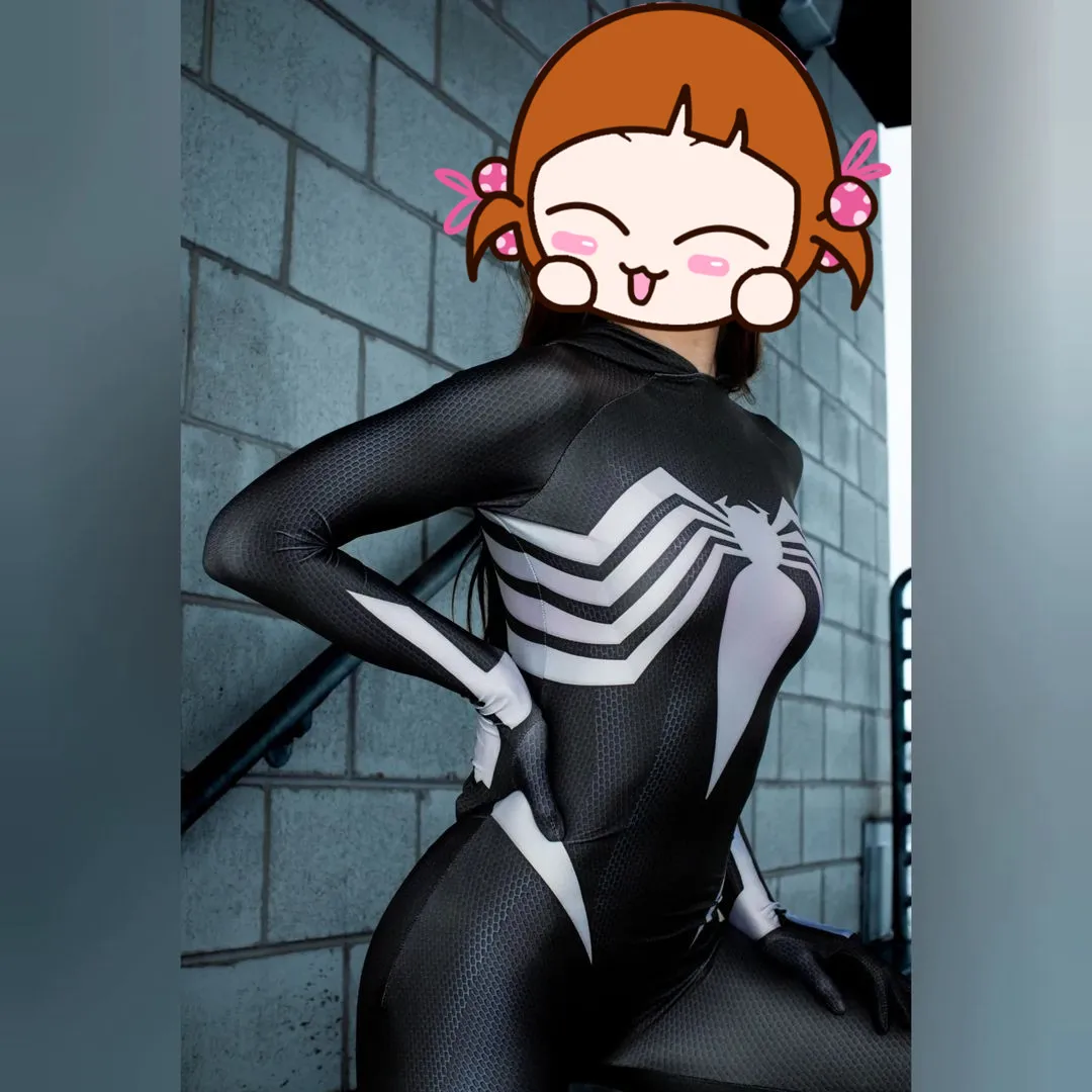 Disfraz de cosplay de Venom Symbiote Gwenom Spidercosplay para mujer, mono de superhéroe Zentai, monos de fiesta para adultos y Halloween