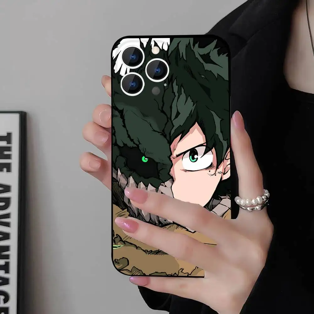 My Hero Academia Deku Phone Case For iPhone 17,16,15,14,13,12,11,Pro,Max,Plus,E,Air,Mini Protective Black Cover