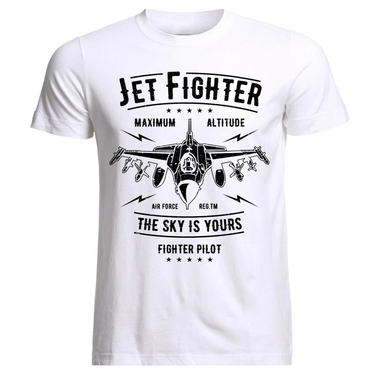 Jet Fighter Military Army Aircraft Airplane Flugzeug Kämpfer T-Shirt Men's 100% Cotton Casual T-shirts Loose Top New