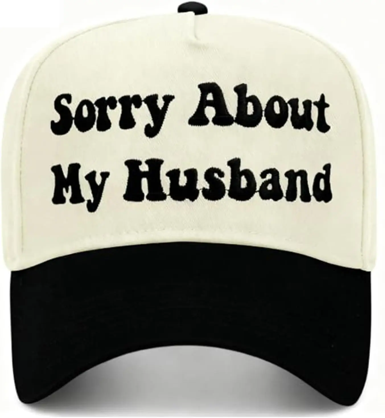 Funny Gag Trucker Hat Sorry About My Husba -Embroidery Funny Hats Adjustable Baseball Cap for Men Women Black