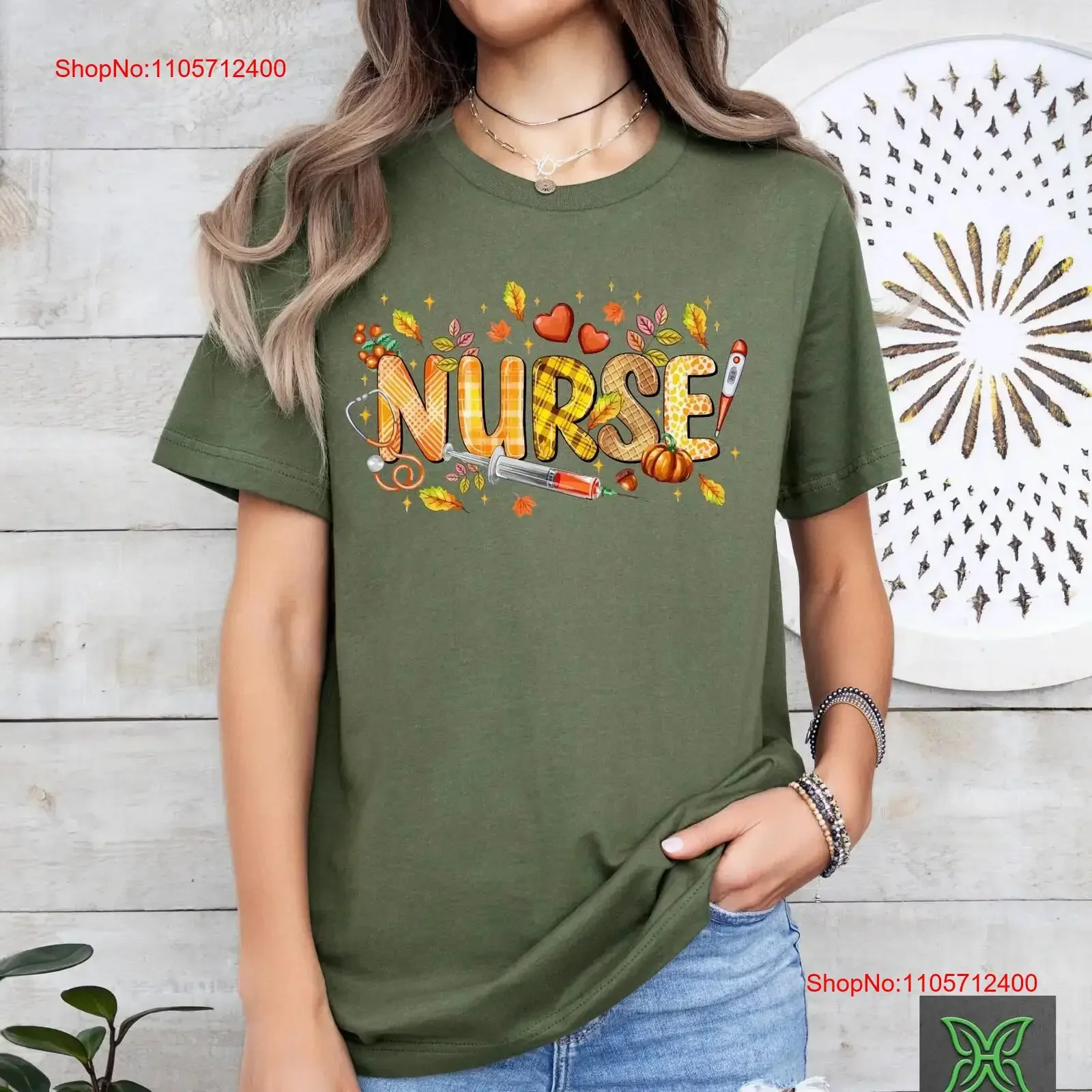 Fall Nurse T Shirt Thanksgiving Thankful Grateful Blessed Pumpkin Season Autumn vintage Washed Versatile Slightly Breathable