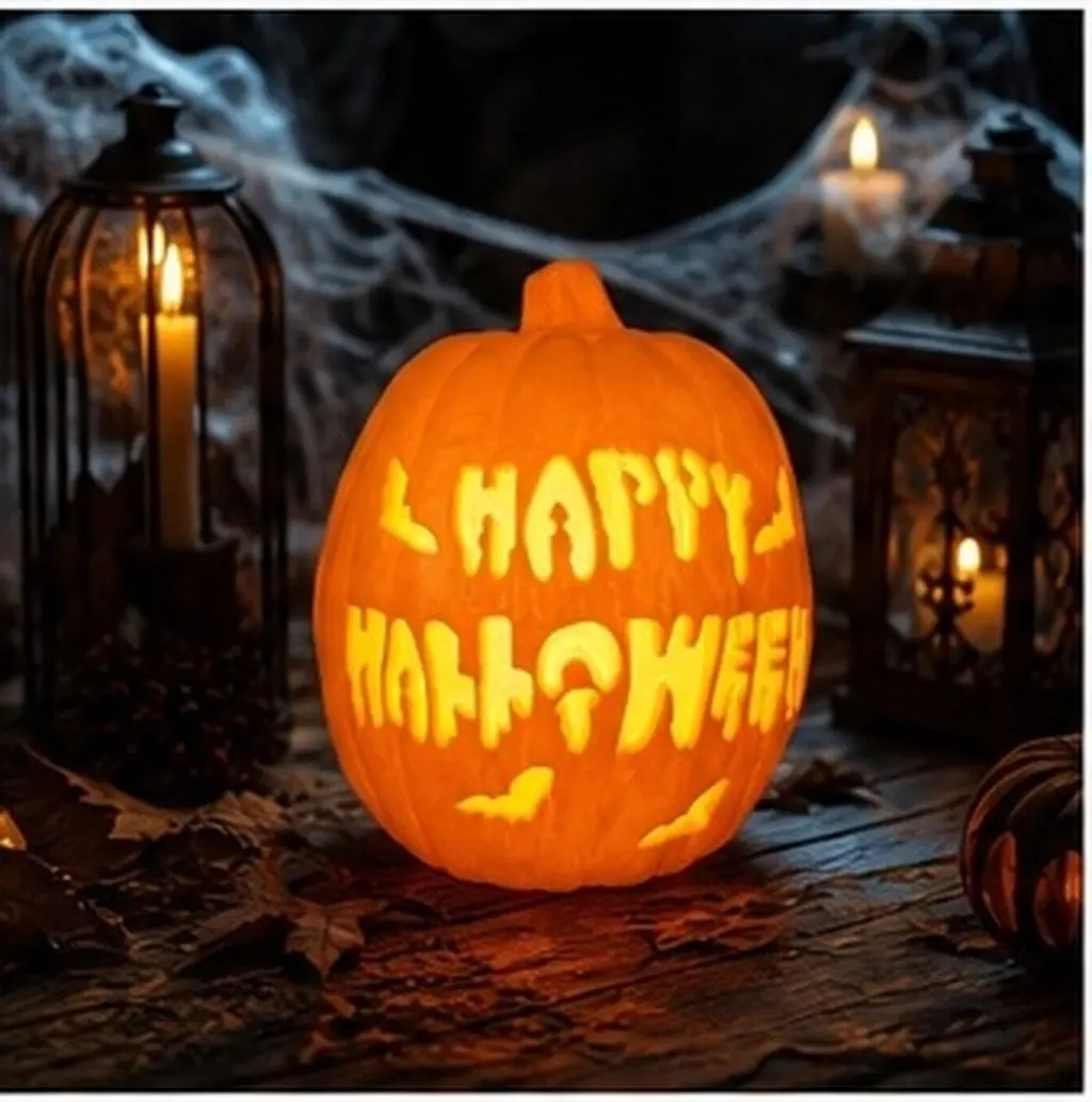 1Pcs Orange Hollow Pumpkin Lamp Halloween Glow in Dark Decor Premium Plastic Party Lamp for Festival Atmosphere Ktv Home Use