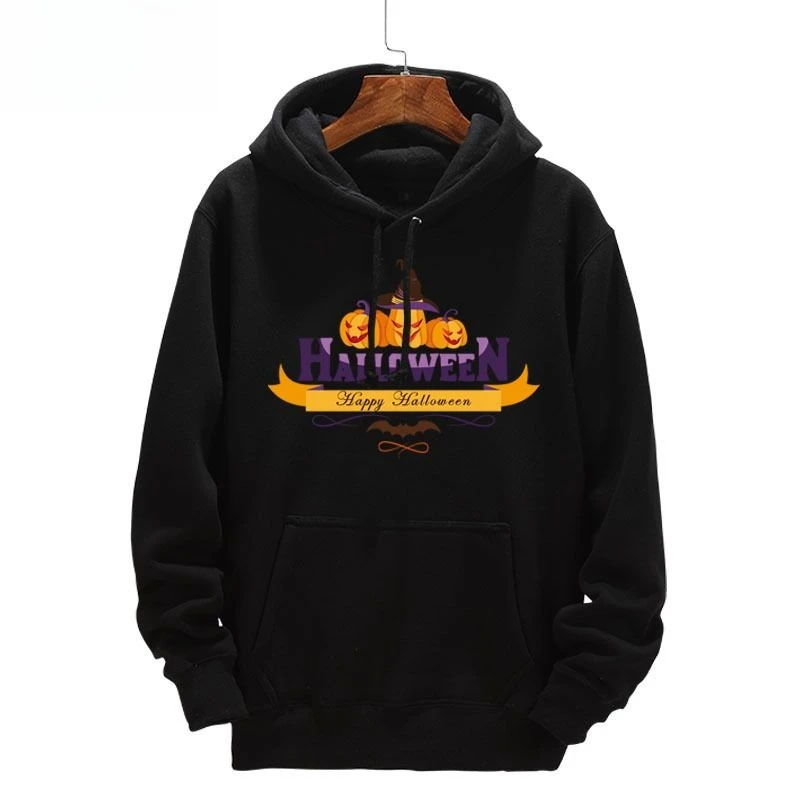 Halloween Pumpkin Grimace Spoof Hooded Sweater Versatile Jacket Men's and Women's Hoodies Holiday Wear Outdoor Casual Loose Top