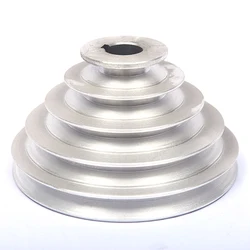 Aluminum 5 Step A Type V-Belt Pagoda Pulley Belt Outter Dia 54-150mm