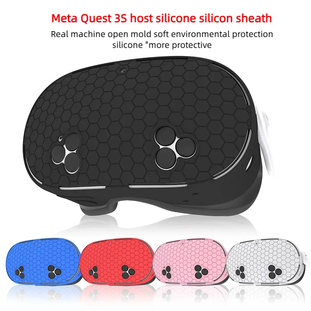 

For Meta Quest 3S Silicone Case Hexagonal Shape Silicone Host Case Quest 3S Shockproof Breathable VR Accessories