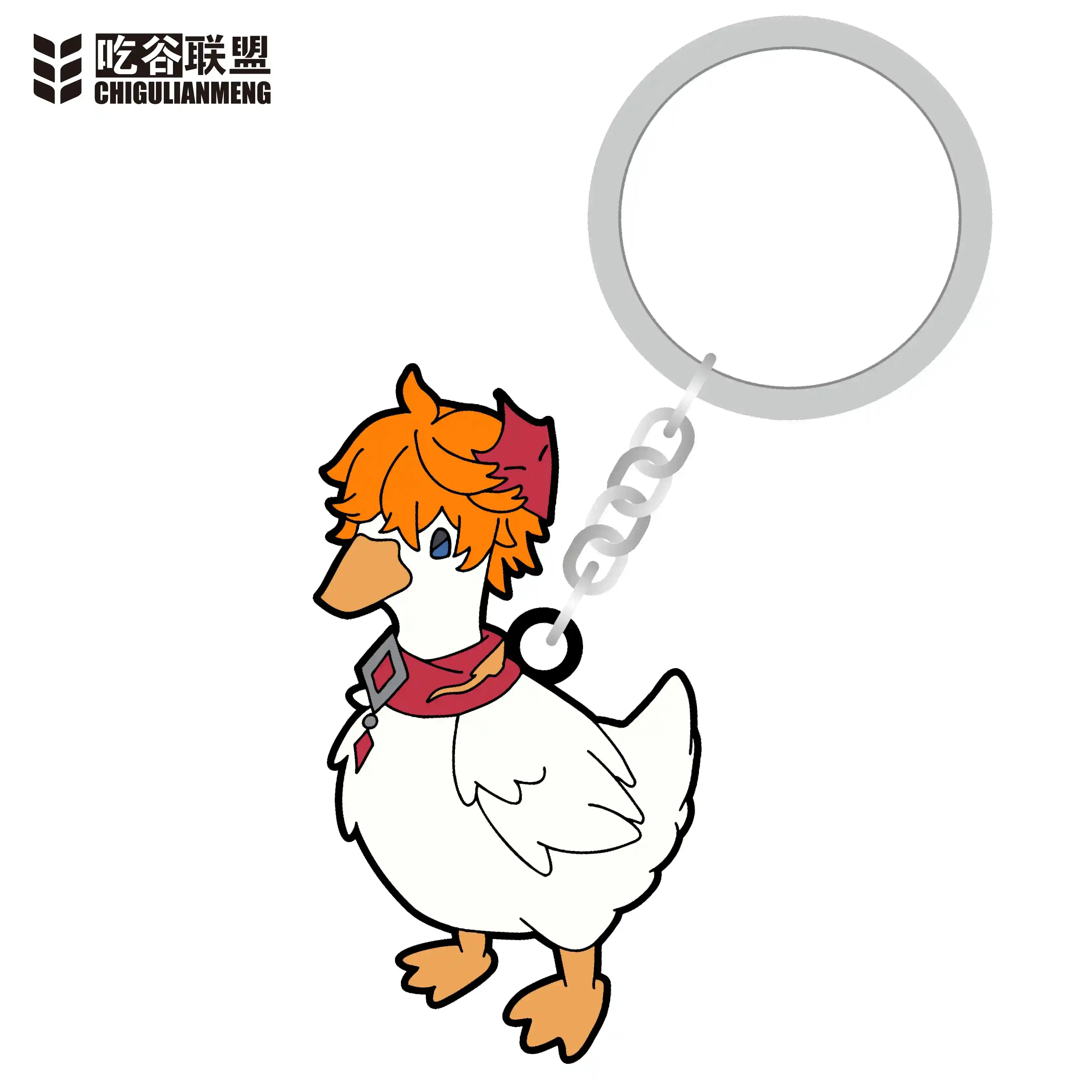 Anime Keychain Genshin Impact Tartaglia Childe Duck Acrylic Keyring Strap Figure Hanging Accessories 6cm