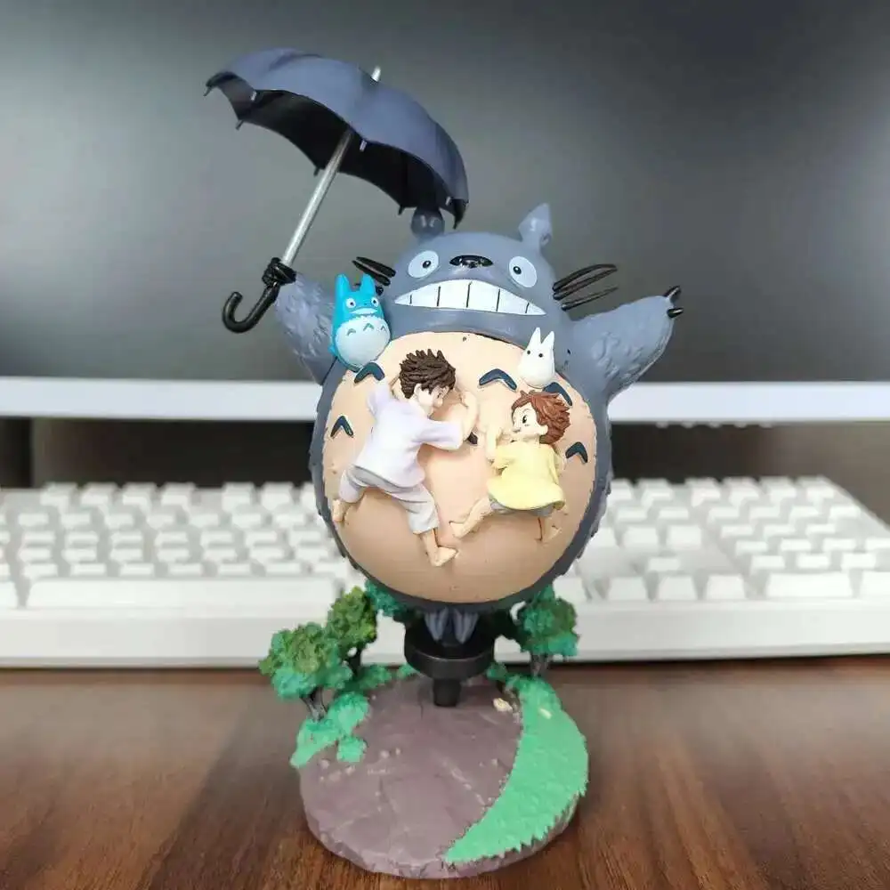 19CM Hayao Miyazaki Anime Figure Neighbor Totoro Figures Cute Statue Figurine Pvc Model Doll Desk Decoration Toys Gift
